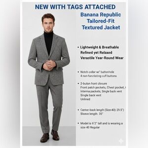Banana Republic Men's Textured Gray Suit